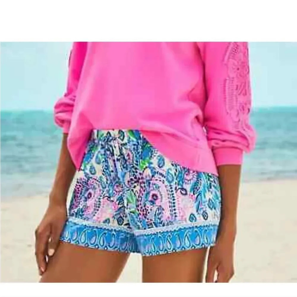 LILLY PULITZER KATIA POCKET SHORTS HAUTE CATURE MACADEMIA ENGINEERED sZ … - Picture 4 of 12